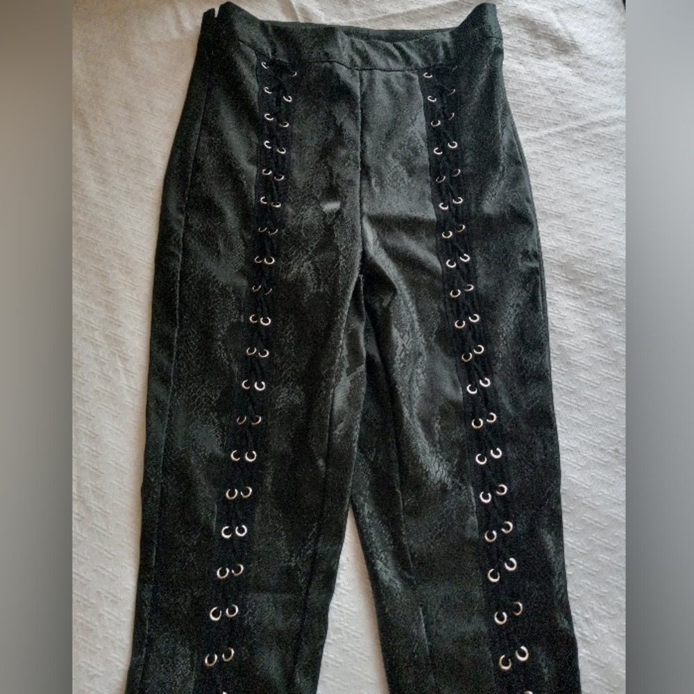 Faux leather snake print pants NWOT